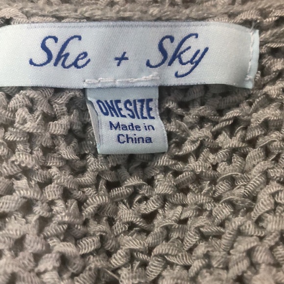 She & Sky Sage Gray Yellow & Cream SS Cardigan - Picture 10 of 10